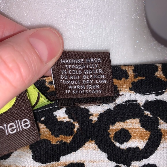 Sportelle Jacket Leopard Animal Print Lined fringe Medium 3/4 sleeve hook & eye - Picture 6 of 7